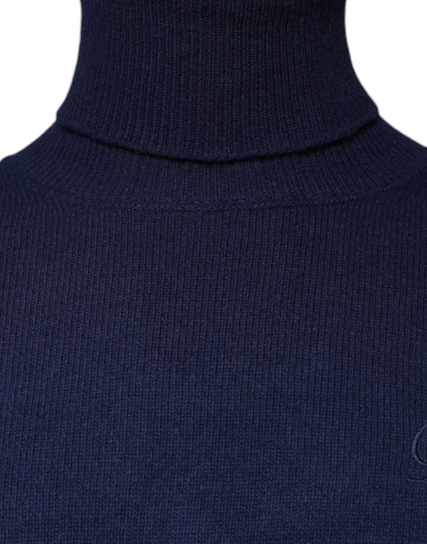 Dolce & Gabbana, blauer Rollkragenpullover aus Wollstrick