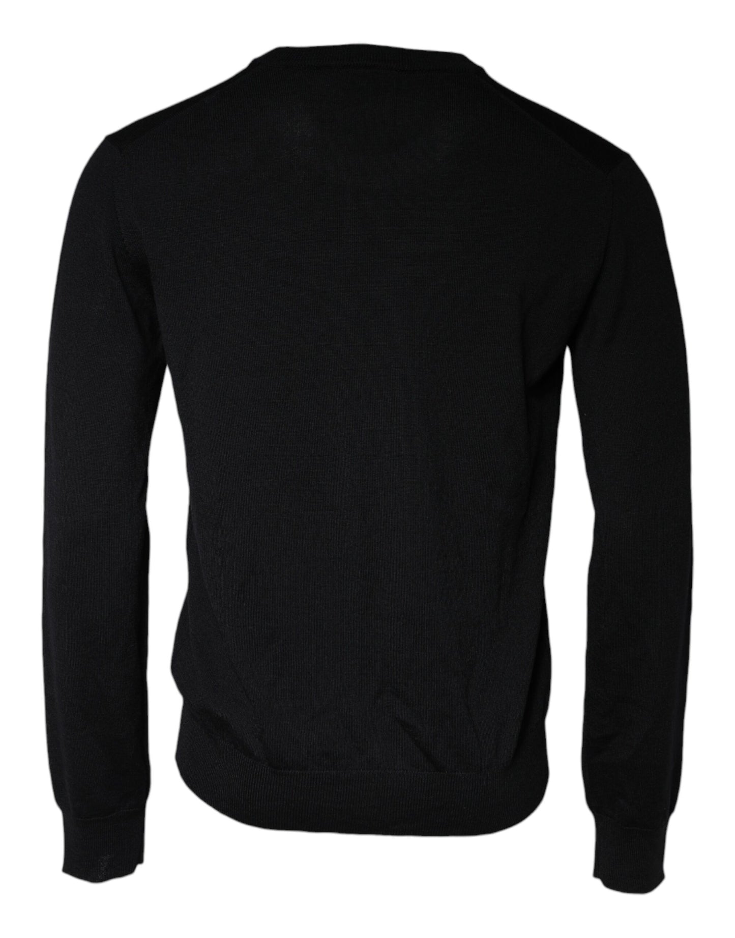 Dolce & Gabbana – Schwarzer Pullover aus Wollstrick mit Rundhalsausschnitt