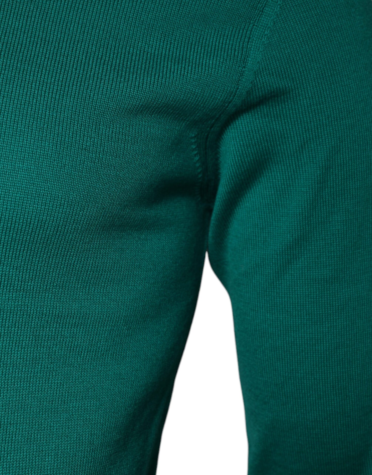 Dolce & Gabbana, grüner Pullover aus Wollstrick mit Rundhalsausschnitt