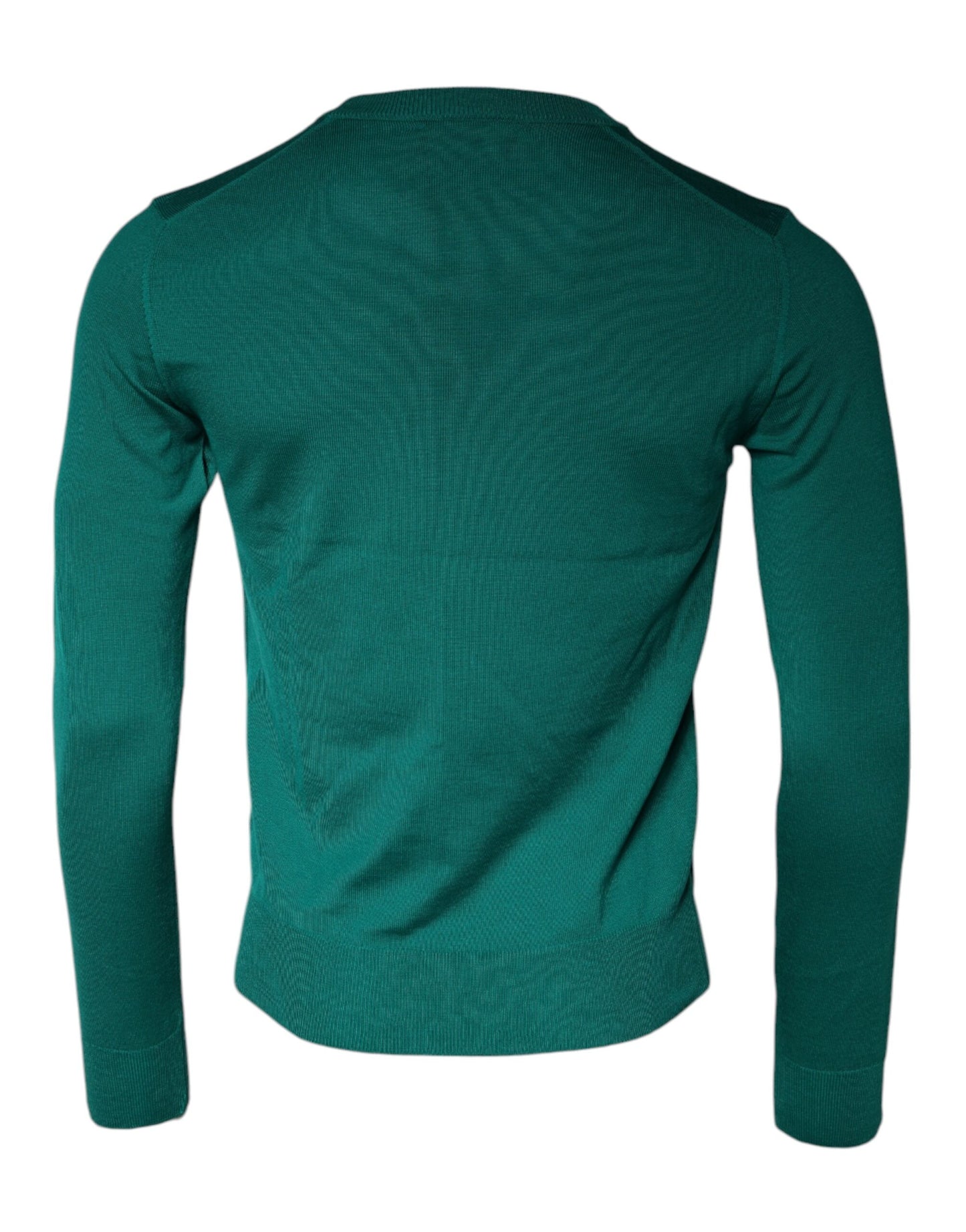 Dolce & Gabbana, grüner Pullover aus Wollstrick mit Rundhalsausschnitt