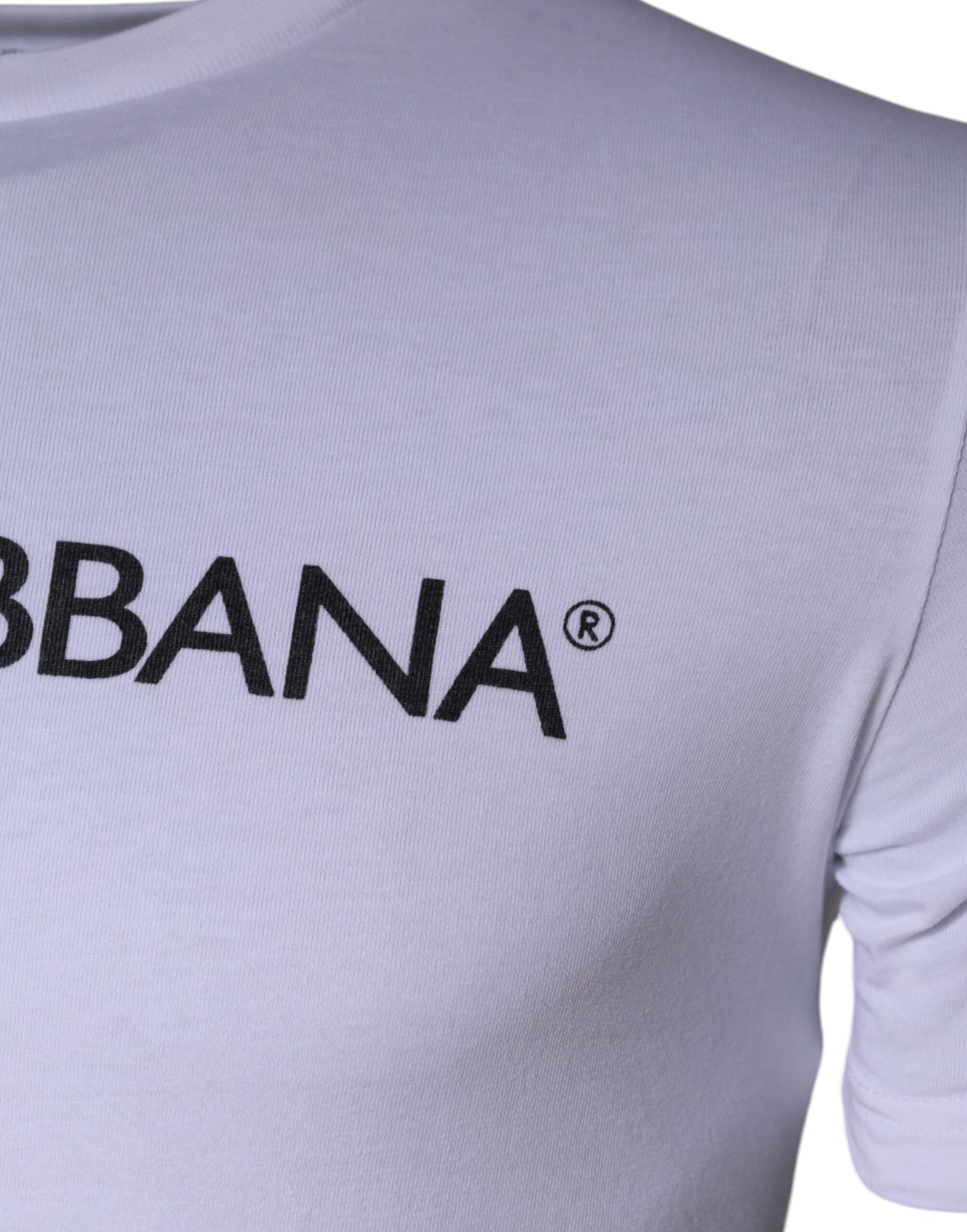 Dolce & Gabbana – Weißes Baumwoll-T-Shirt mit Rundhalsausschnitt und Logo-Print