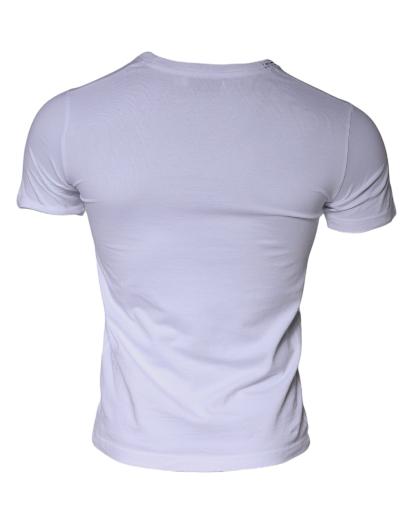 Dolce & Gabbana – Weißes Baumwoll-T-Shirt mit Rundhalsausschnitt und Logo-Print