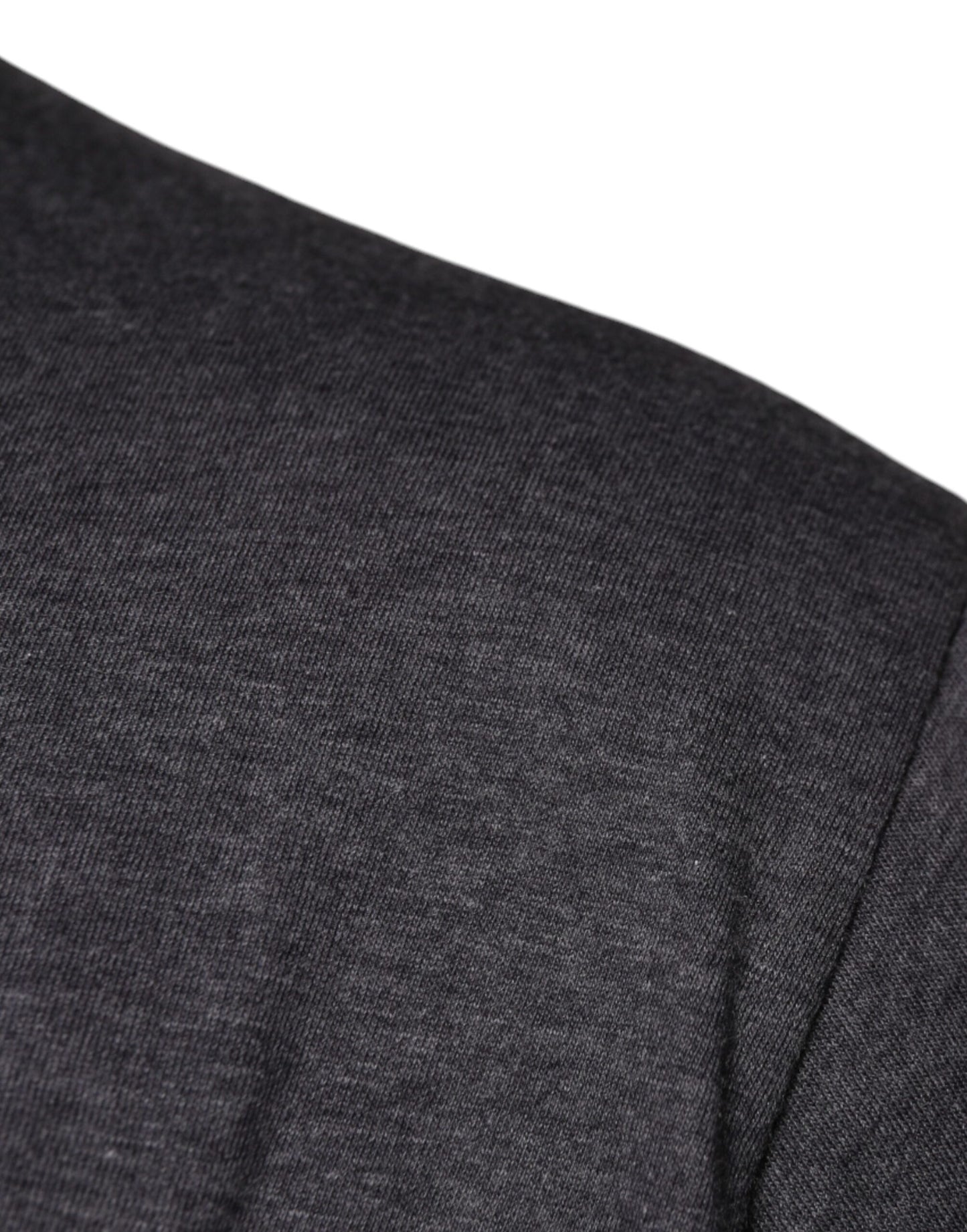 Dolce & Gabbana – Graues T-Shirt aus Baumwolle mit Rundhalsausschnitt und Logo-Patch
