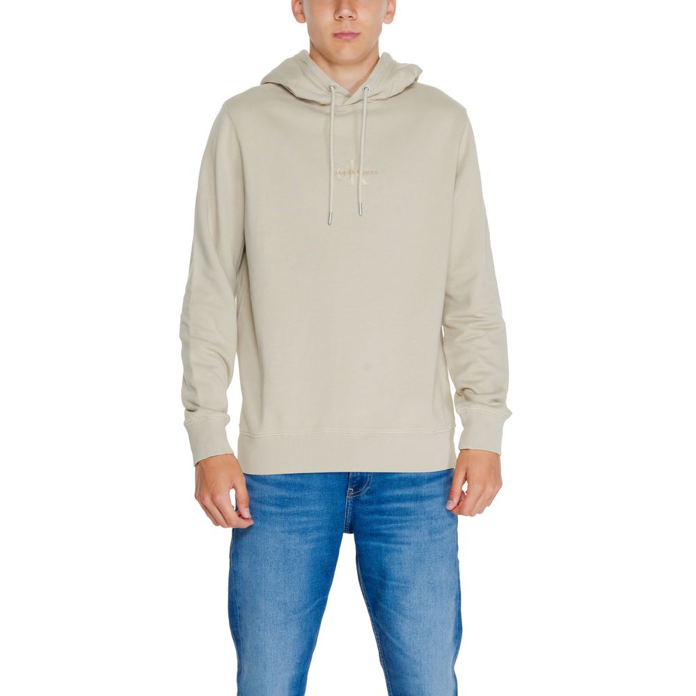 Calvin Klein Jeans Beige Recycled Cotton Hoody