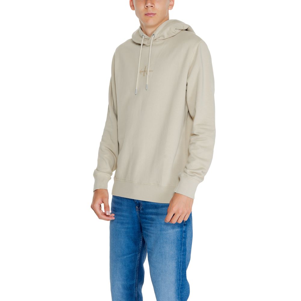 Calvin Klein Jeans Beige Recycled Cotton Hoody