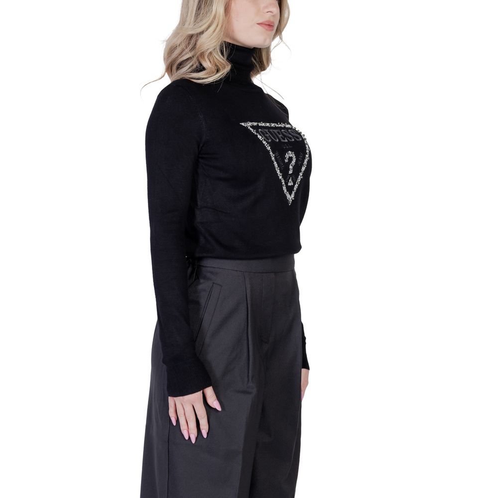 Guess – Rollkragenpullover aus schwarzer Viskose
