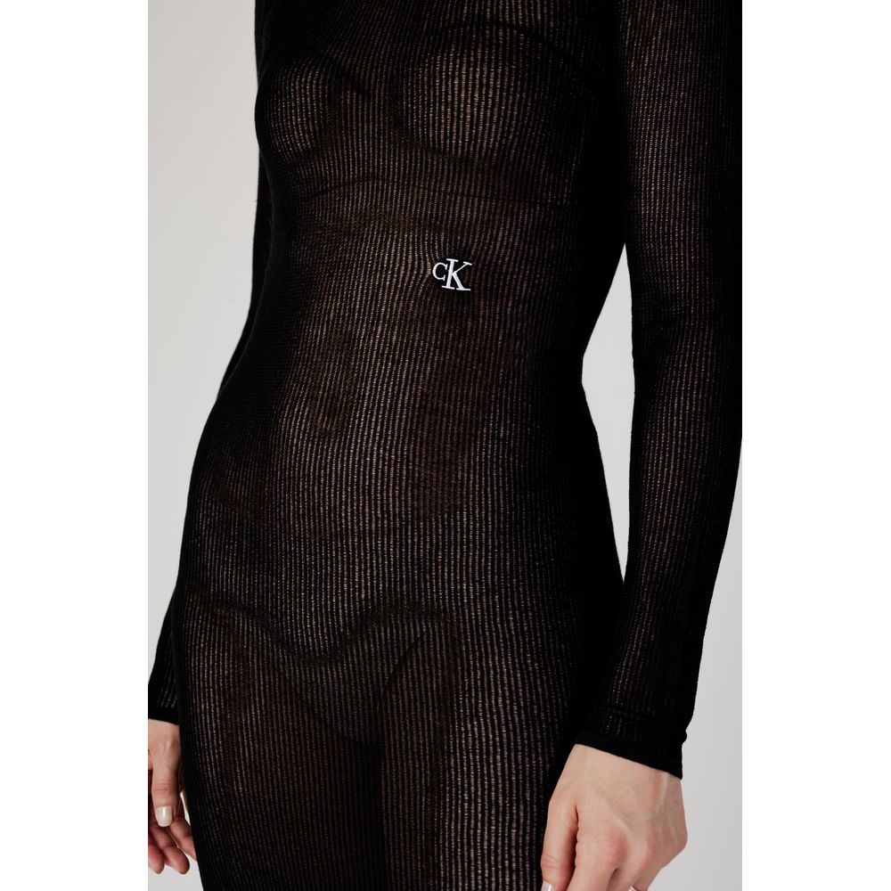 Calvin Klein Jeans – Schwarze Marabou-Lang