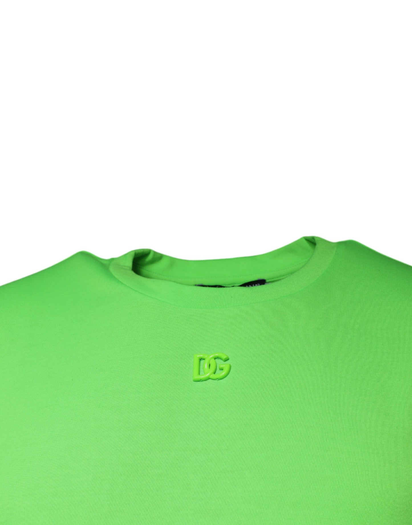 Dolce & Gabbana – Grünes T-Shirt mit Rundhalsausschnitt und kurzen Ärmeln und Logo