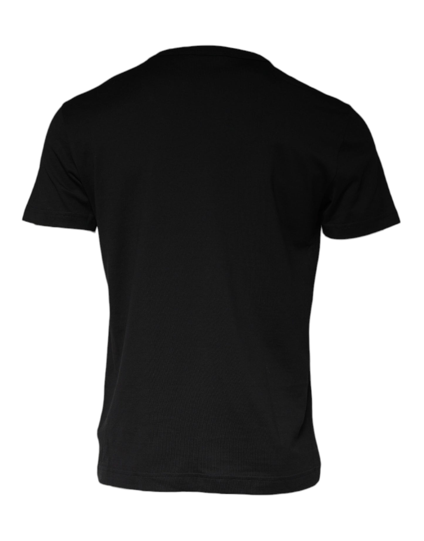 Dolce & Gabbana Schwarzes Baumwoll-T-Shirt mit Halskettenverzierung