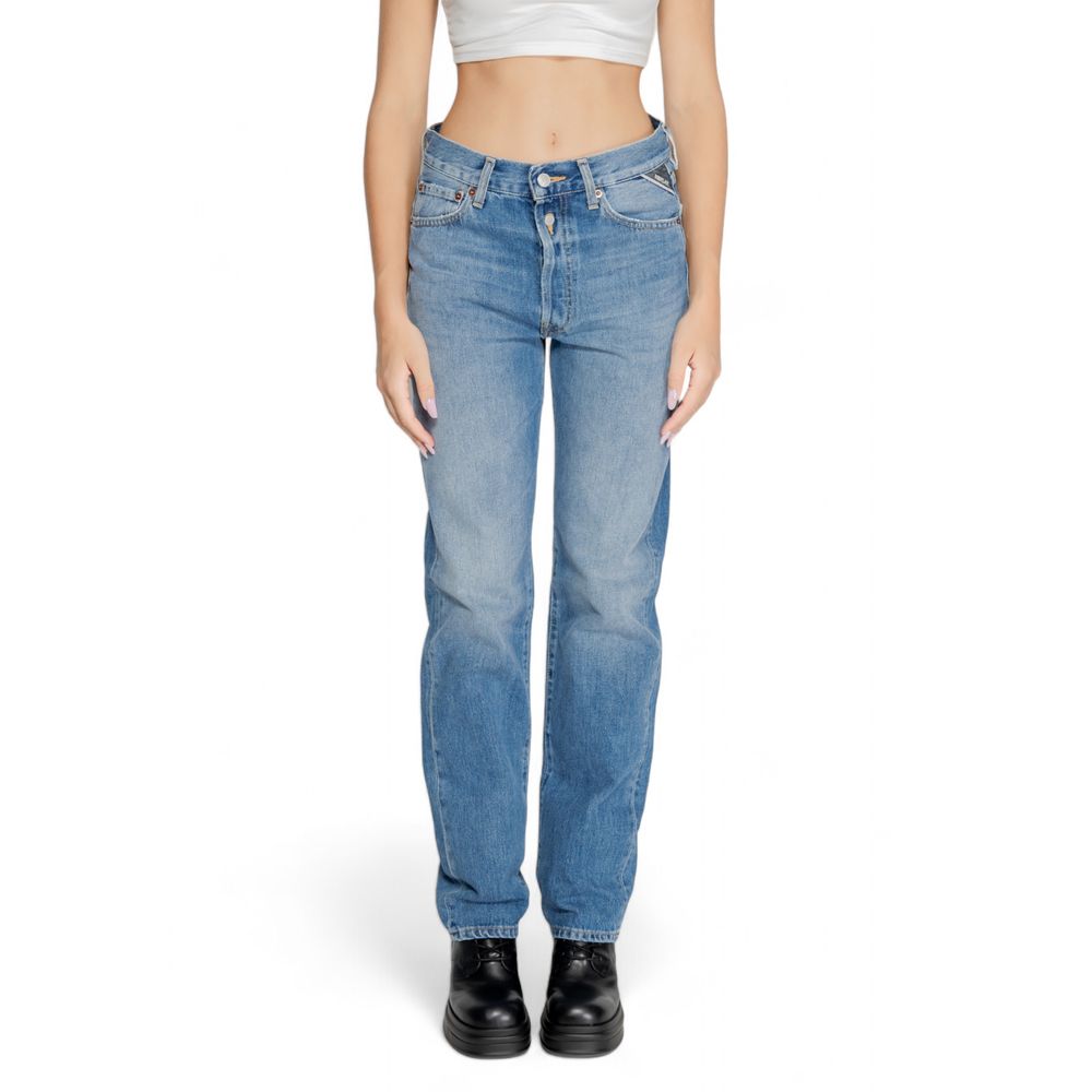 Replay – Blaue Mom-Jeans aus Baumwolle