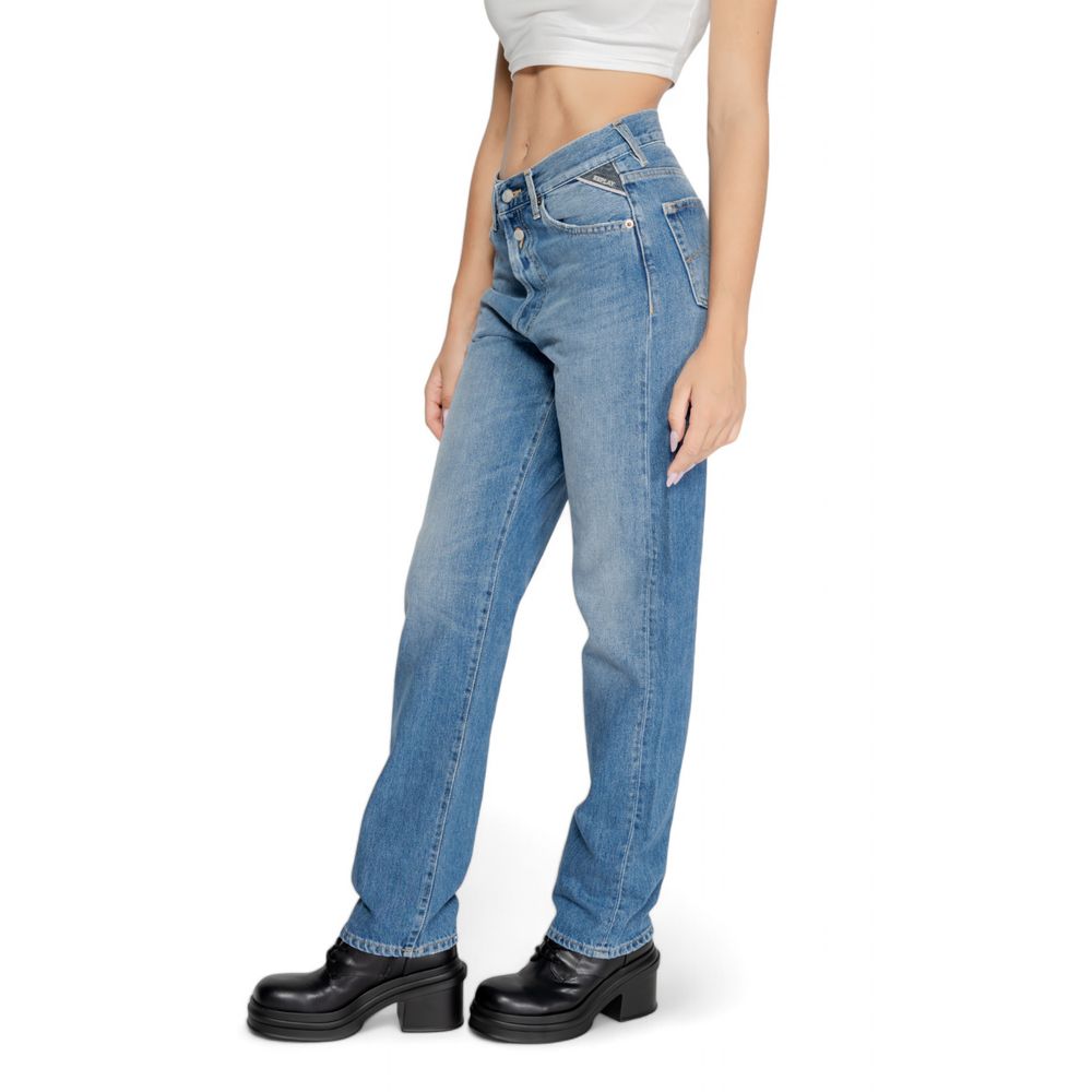 Replay – Blaue Mom-Jeans aus Baumwolle