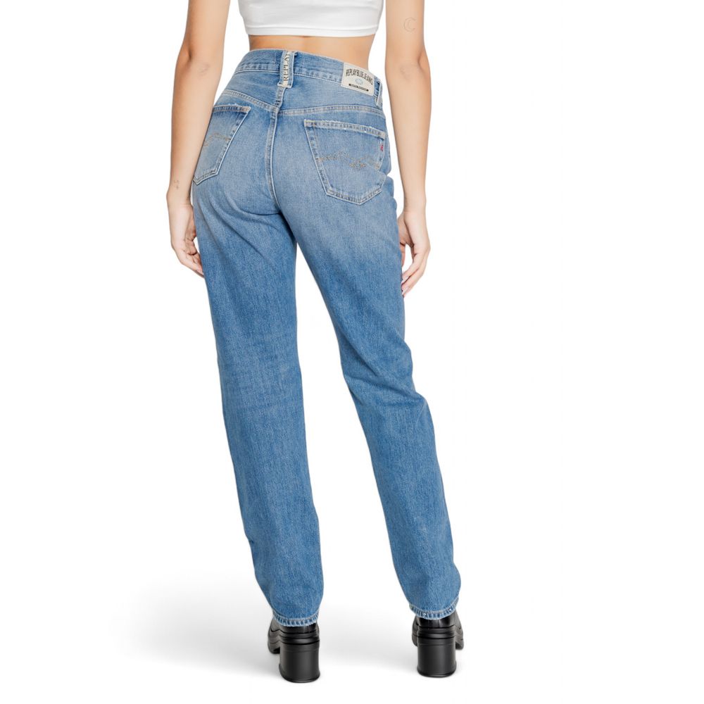 Replay – Blaue Mom-Jeans aus Baumwolle