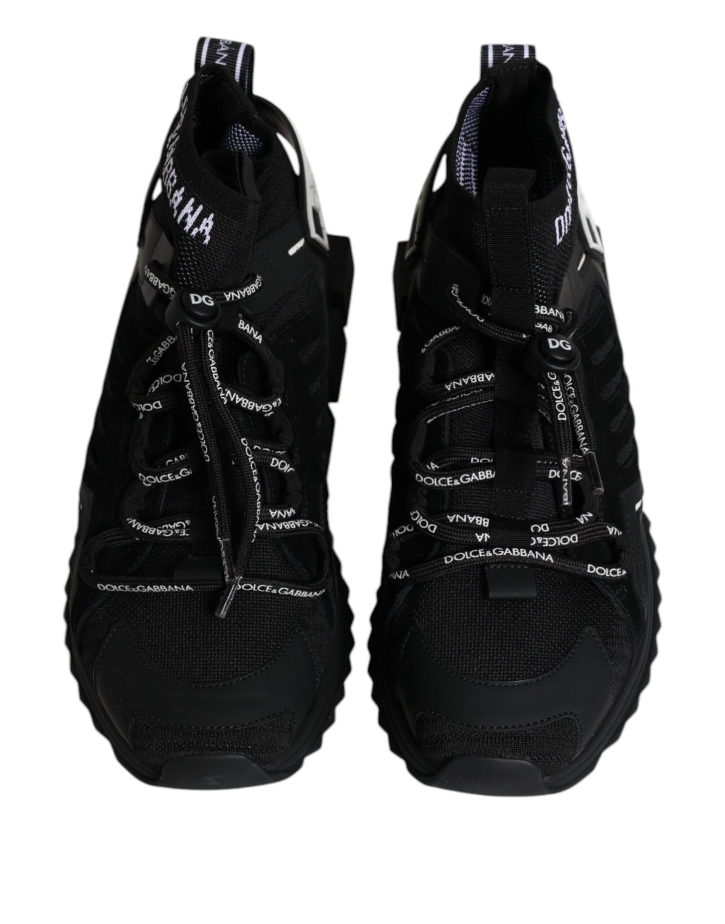 Dolce & Gabbana Schwarz Sorrento Logo Männer Sneakers Socken Schuhe