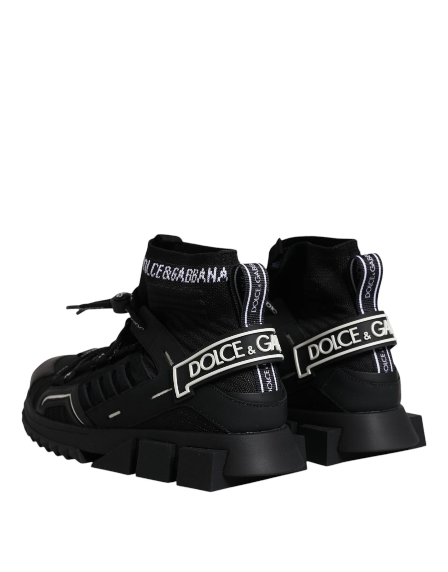 Dolce & Gabbana Schwarz Sorrento Logo Männer Sneakers Socken Schuhe