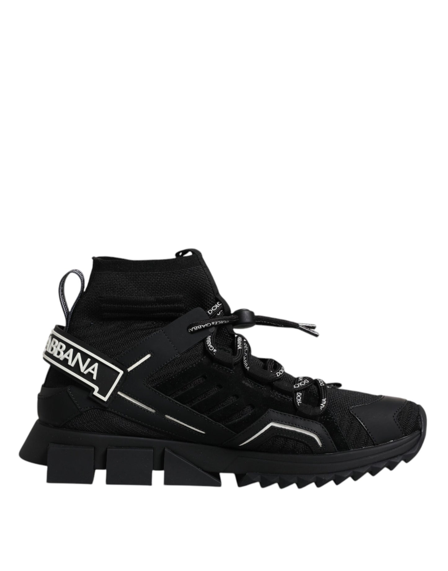 Dolce & Gabbana Schwarz Sorrento Logo Männer Sneakers Socken Schuhe