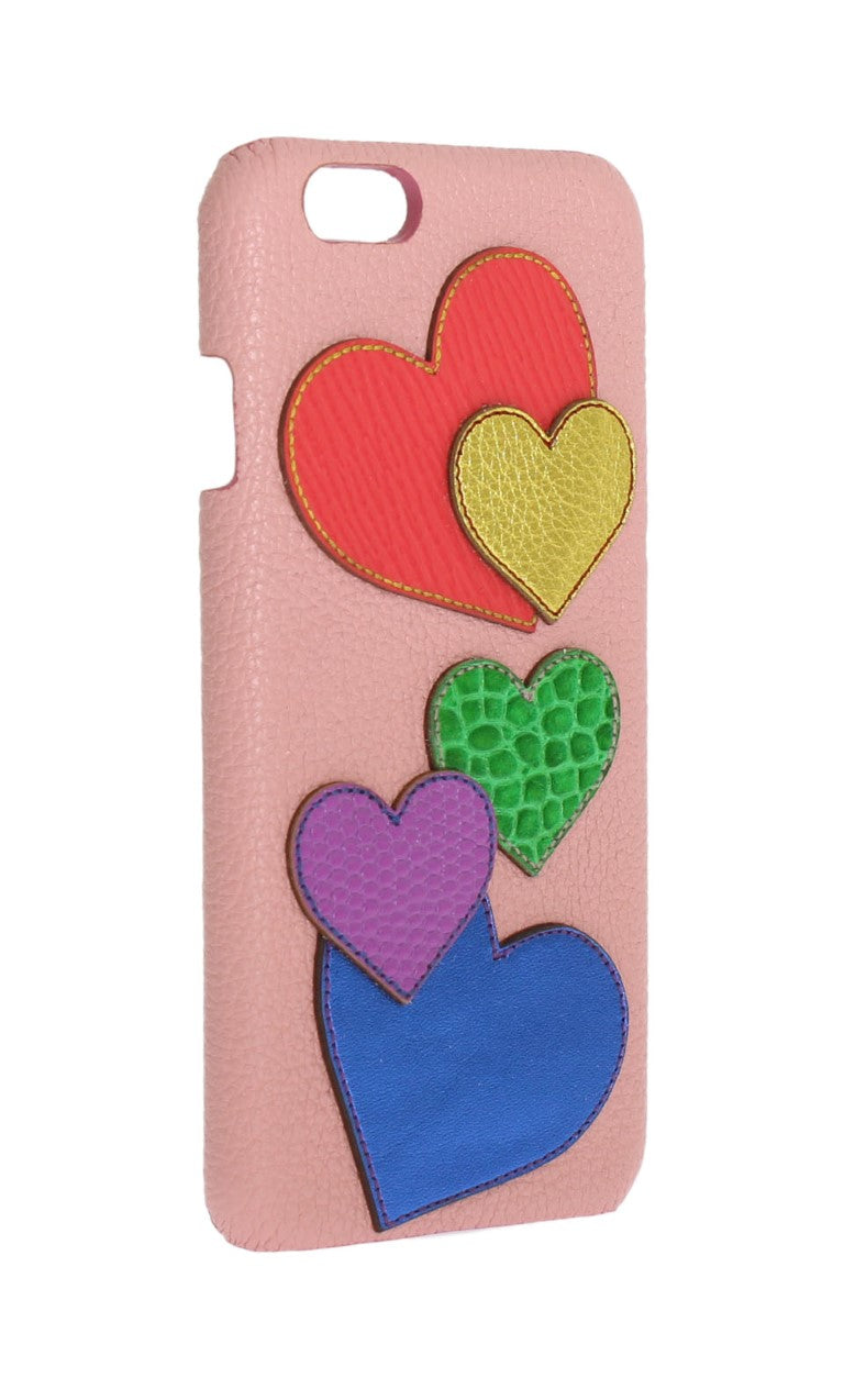 Dolce & Gabbana – Rosa Leder-Telefonhülle mit Herzmotiv