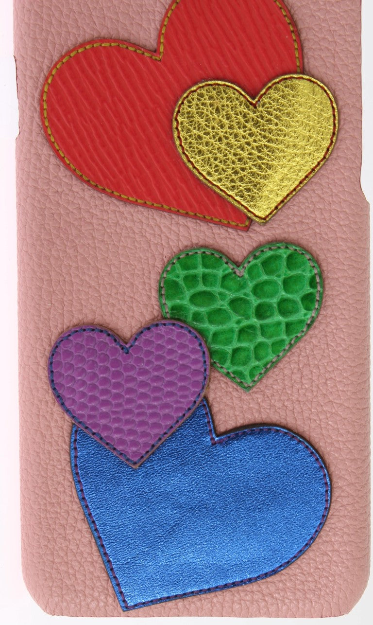 Dolce & Gabbana – Rosa Leder-Telefonhülle mit Herzmotiv