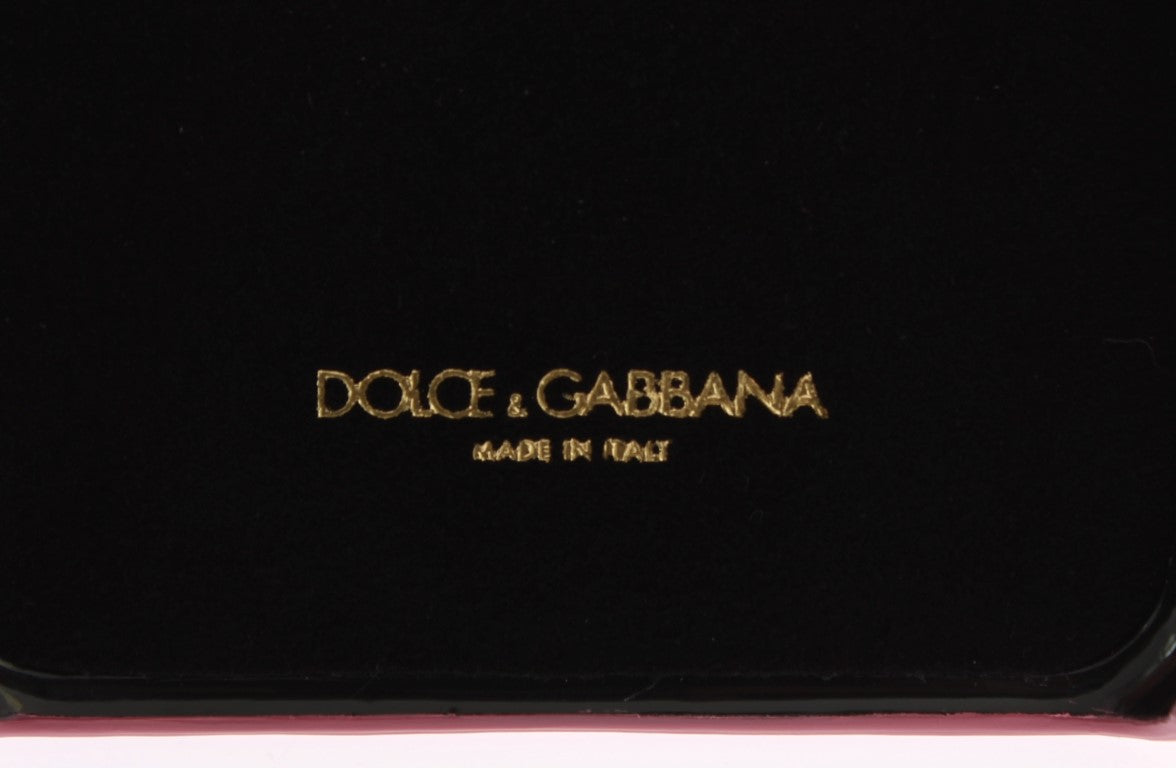 Dolce & Gabbana – Rosa Leder-Telefonhülle mit Herzmotiv