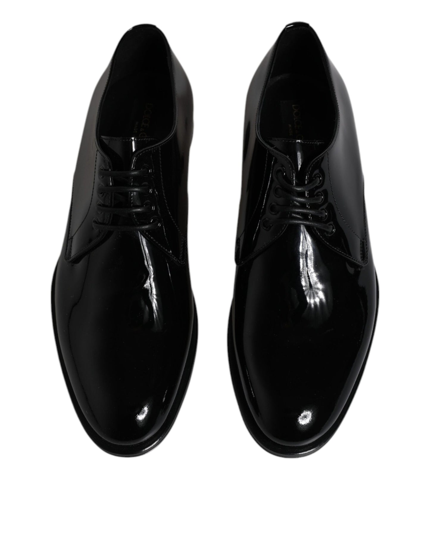 Dolce & Gabbana – Derby-Schuhe aus schwarzem Lackleder für formelle Anlässe