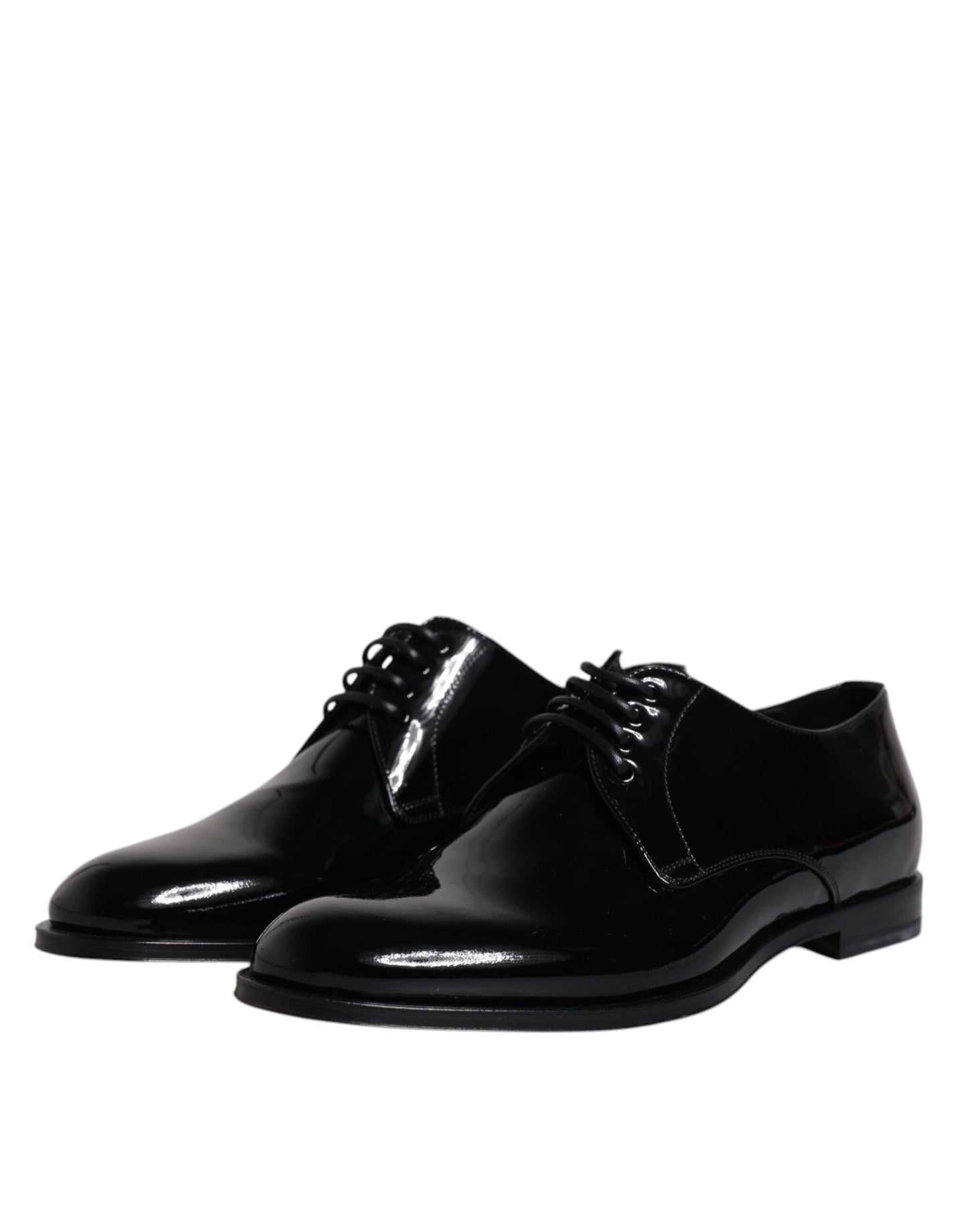 Dolce & Gabbana – Derby-Schuhe aus schwarzem Lackleder für formelle Anlässe