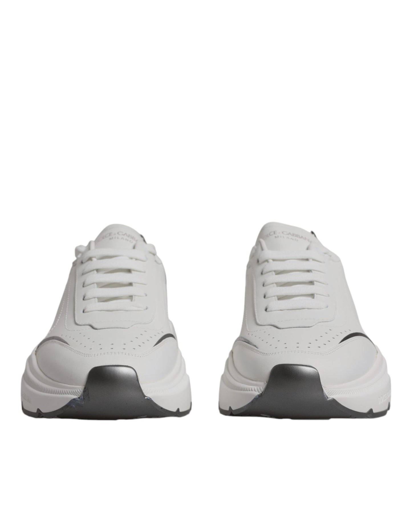 Dolce & Gabbana – Daymaster – Sneaker aus Leder in Weiß und Silber
