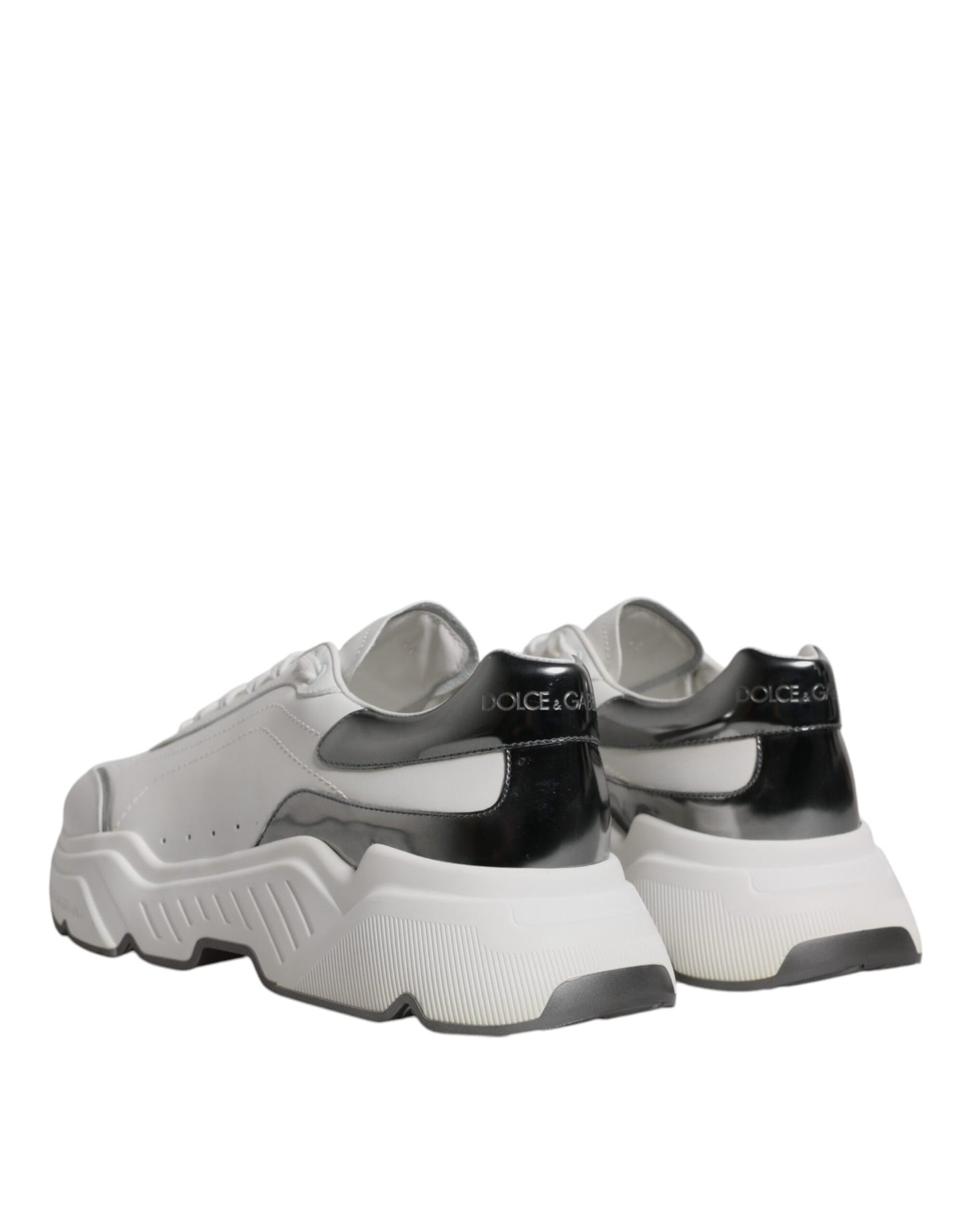 Dolce & Gabbana – Daymaster – Sneaker aus Leder in Weiß und Silber