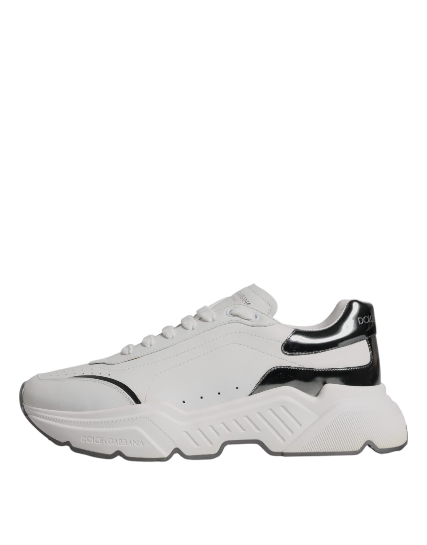 Dolce & Gabbana – Daymaster – Sneaker aus Leder in Weiß und Silber