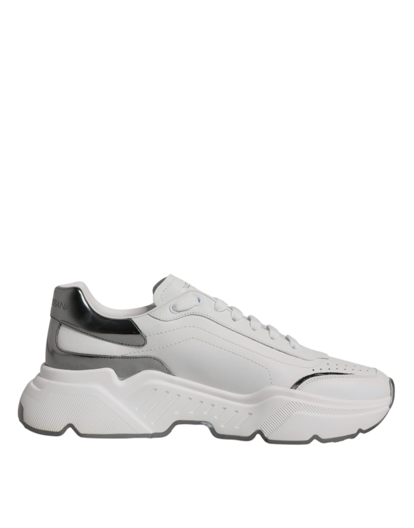 Dolce & Gabbana – Daymaster – Sneaker aus Leder in Weiß und Silber