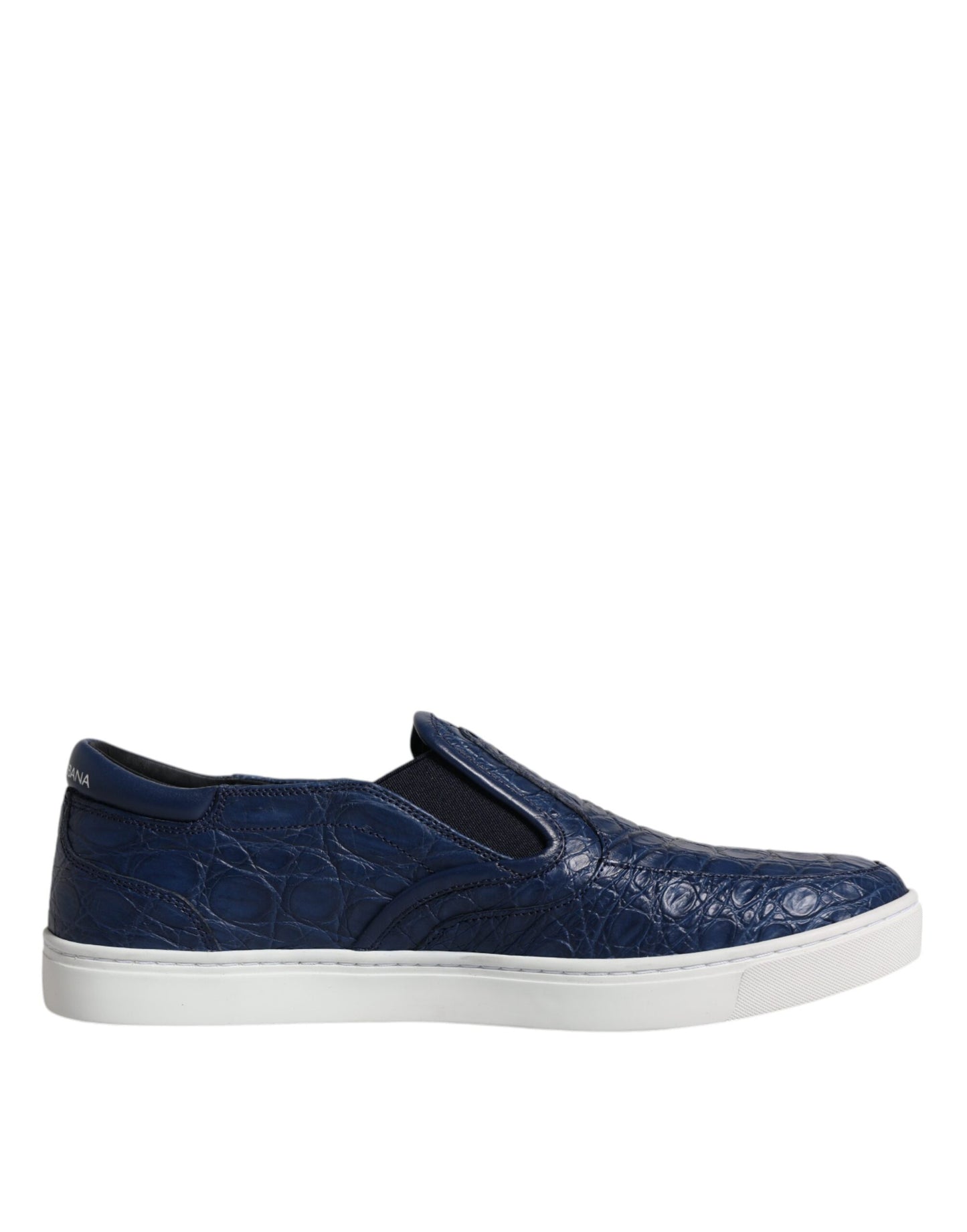 Dolce & Gabbana Blaue Krokodil Exotisches Leder Herren Sneakers Schuhe