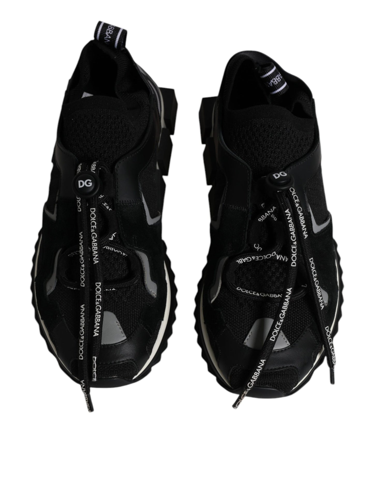 Dolce & Gabbana Schwarz Weiß Logo Sorrento Herren Sneakers Schuhe
