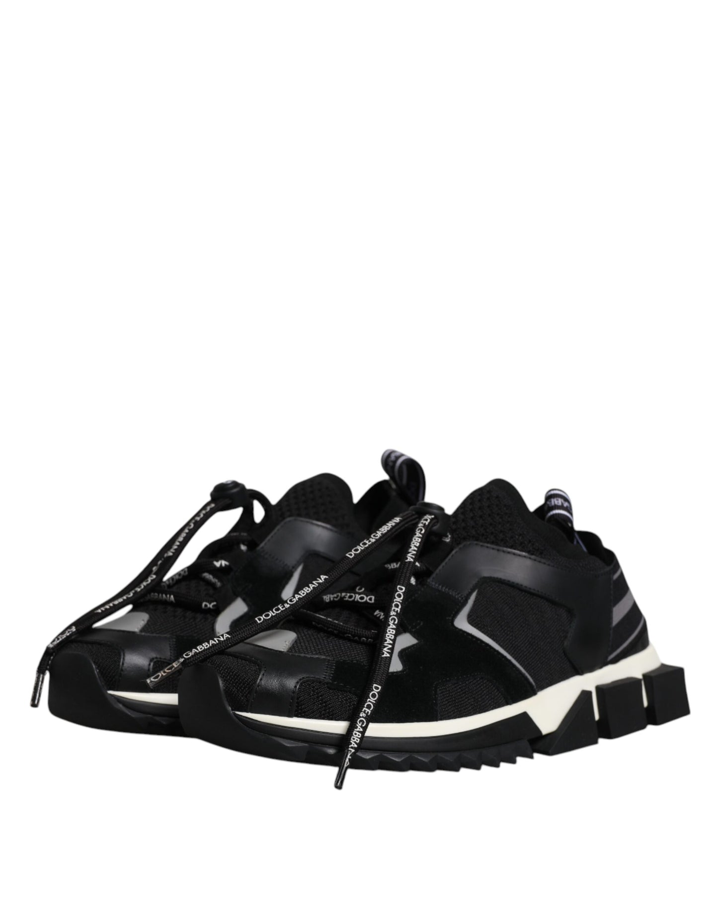 Dolce & Gabbana Schwarz Weiß Logo Sorrento Herren Sneakers Schuhe