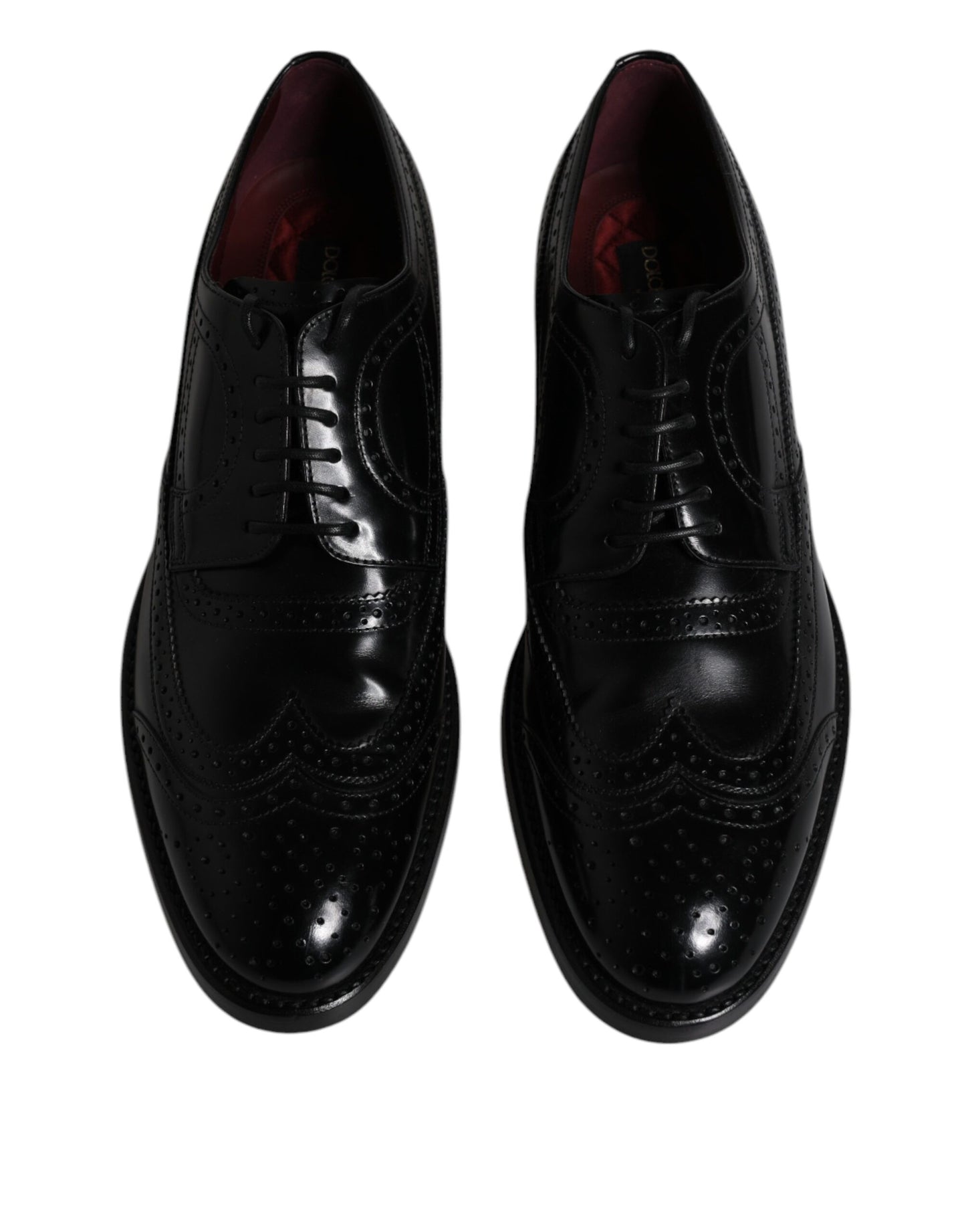 Dolce & Gabbana – Formelle Derby-Schuhe aus schwarzem Leder mit Flügelkappe