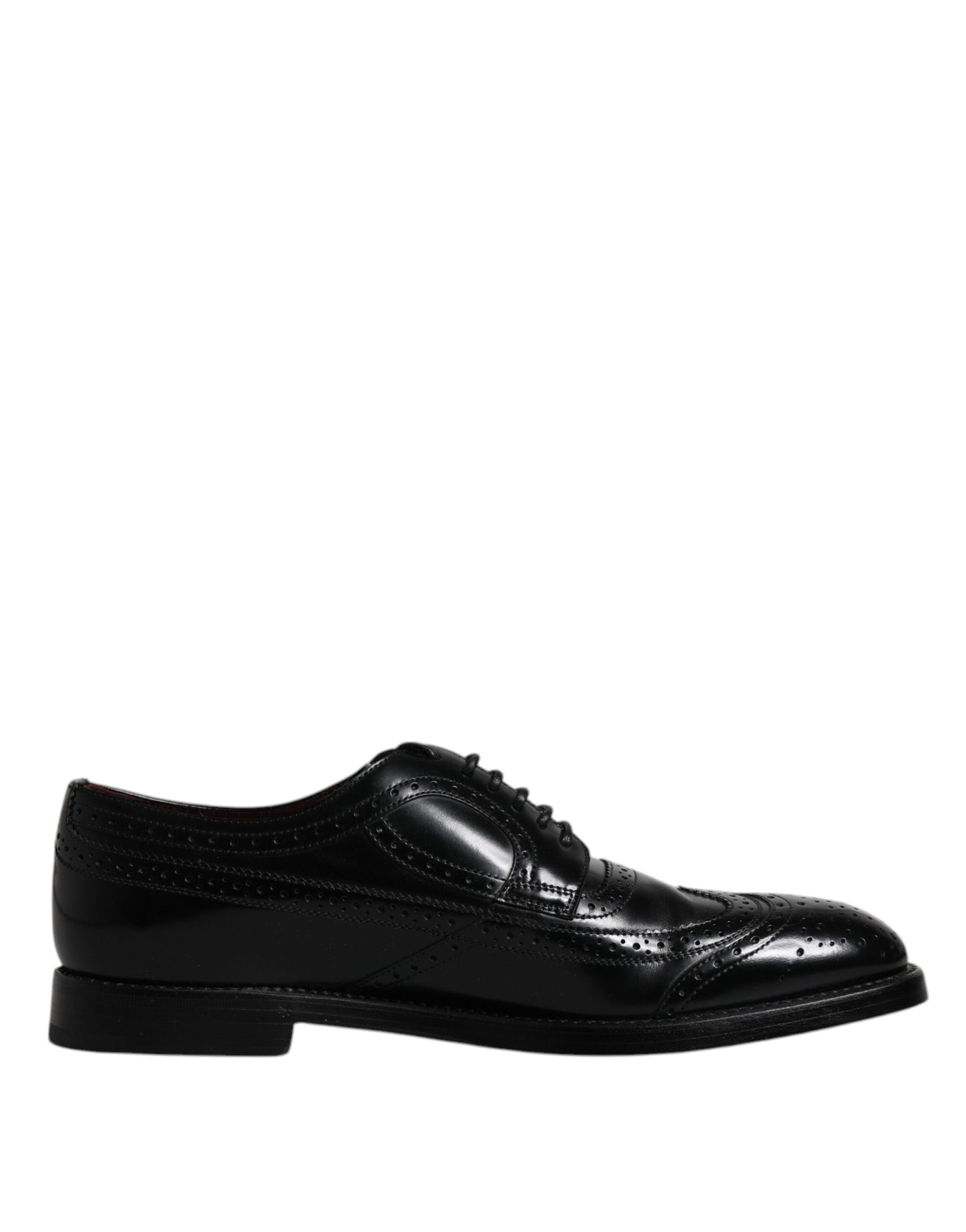 Dolce & Gabbana – Formelle Derby-Schuhe aus schwarzem Leder mit Flügelkappe