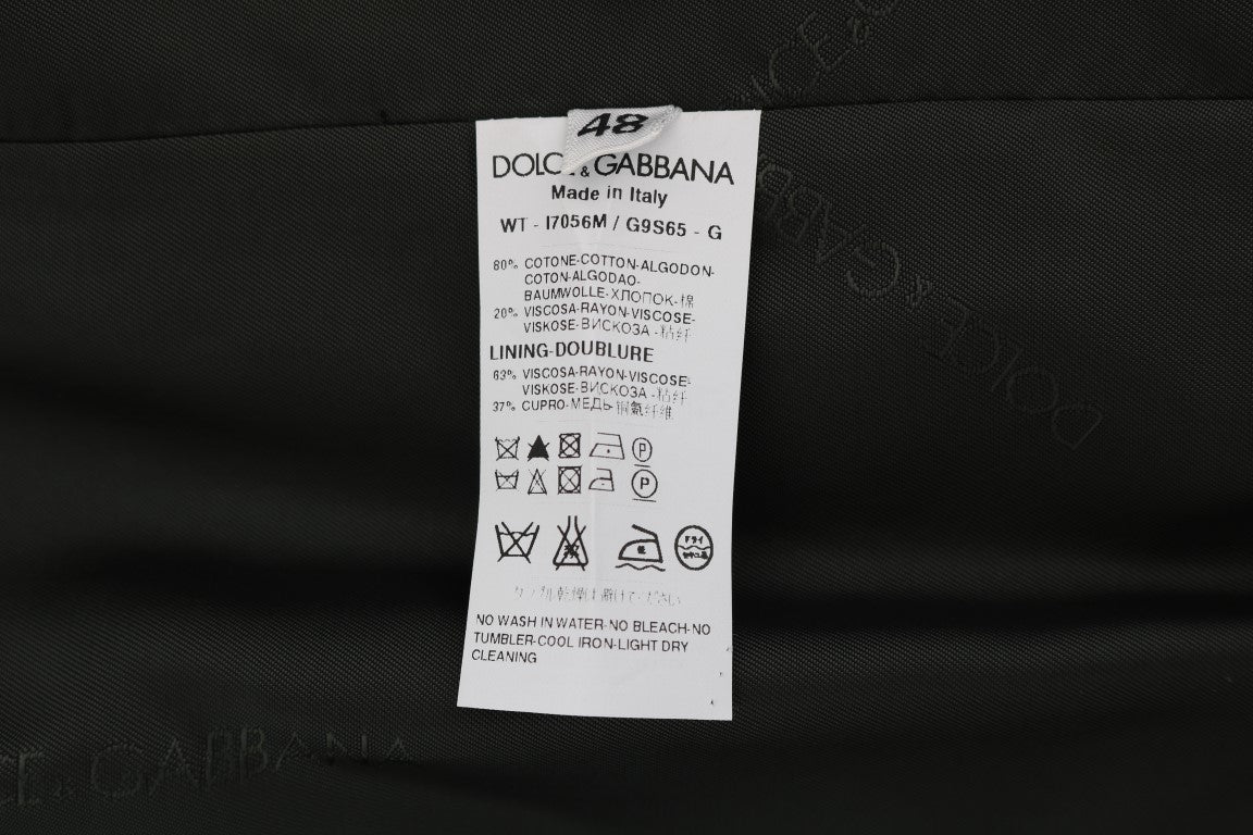 Dolce & Gabbana Schwarze STAFF-Weste aus gestreifter Baumwolle