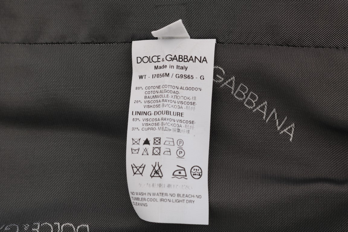 Dolce & Gabbana Graue gestreifte Baumwoll-Strickjacke STAFF