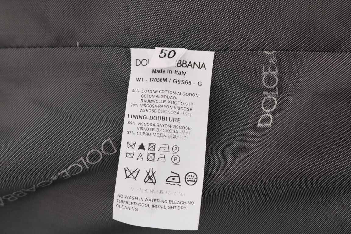Dolce & Gabbana Graue gestreifte Baumwoll-Strickjacke STAFF