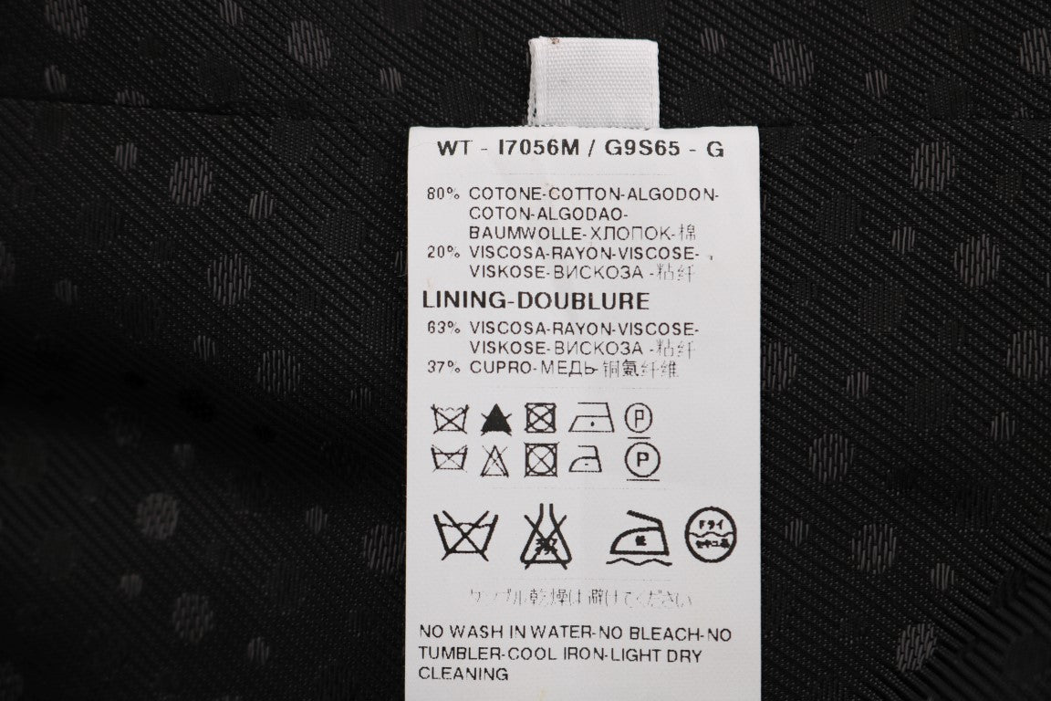 Dolce & Gabbana Graue gestreifte Baumwoll-Strickjacke STAFF