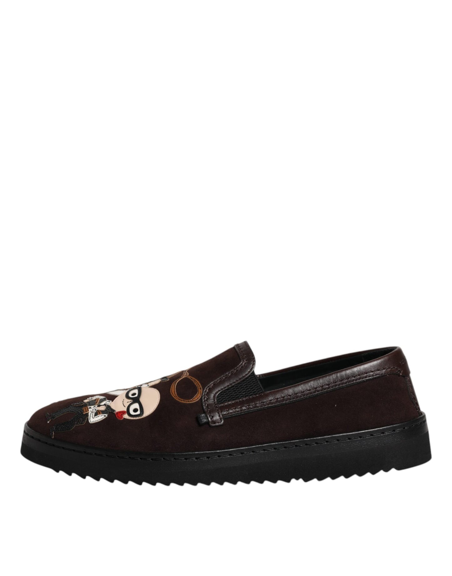 Dolce & Gabbana – DG Family – Flache Slipper aus Wildleder in Braun