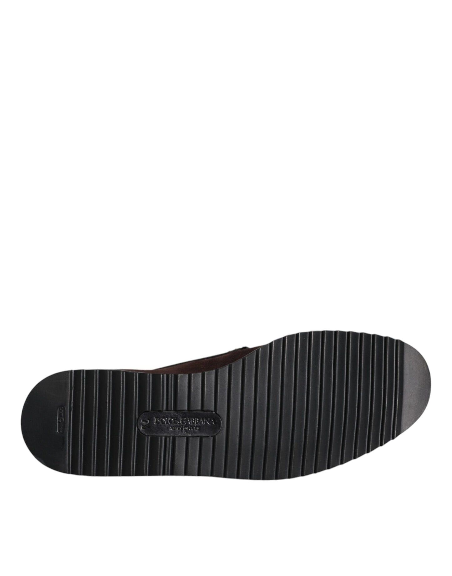 Dolce & Gabbana – DG Family – Flache Slipper aus Wildleder in Braun
