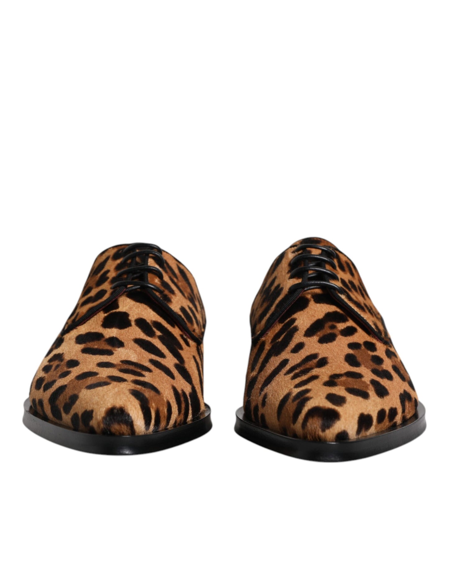 Dolce & Gabbana – Braune Derby-Schuhe mit Leopardenmuster für formelle Herren