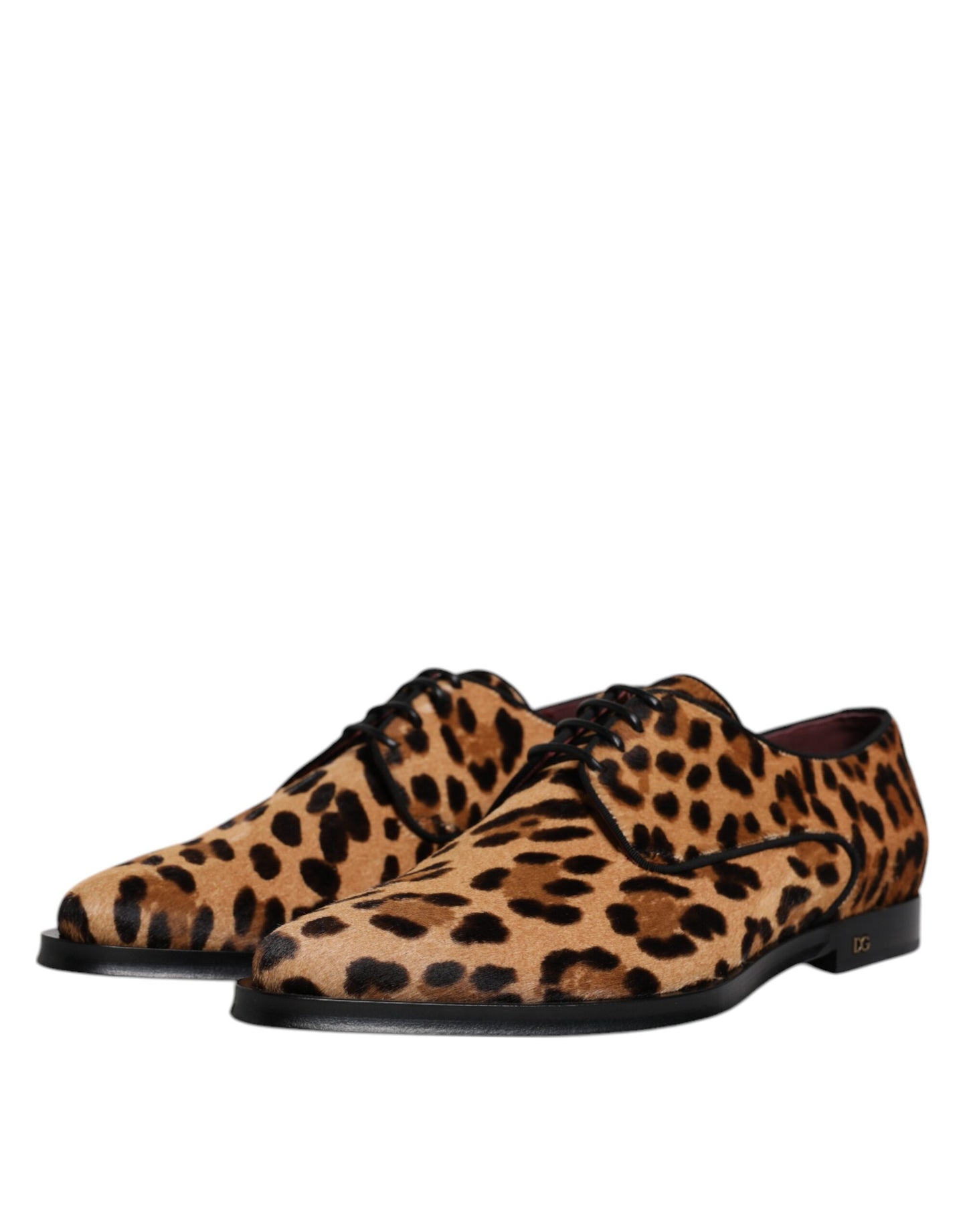 Dolce & Gabbana – Braune Derby-Schuhe mit Leopardenmuster für formelle Herren