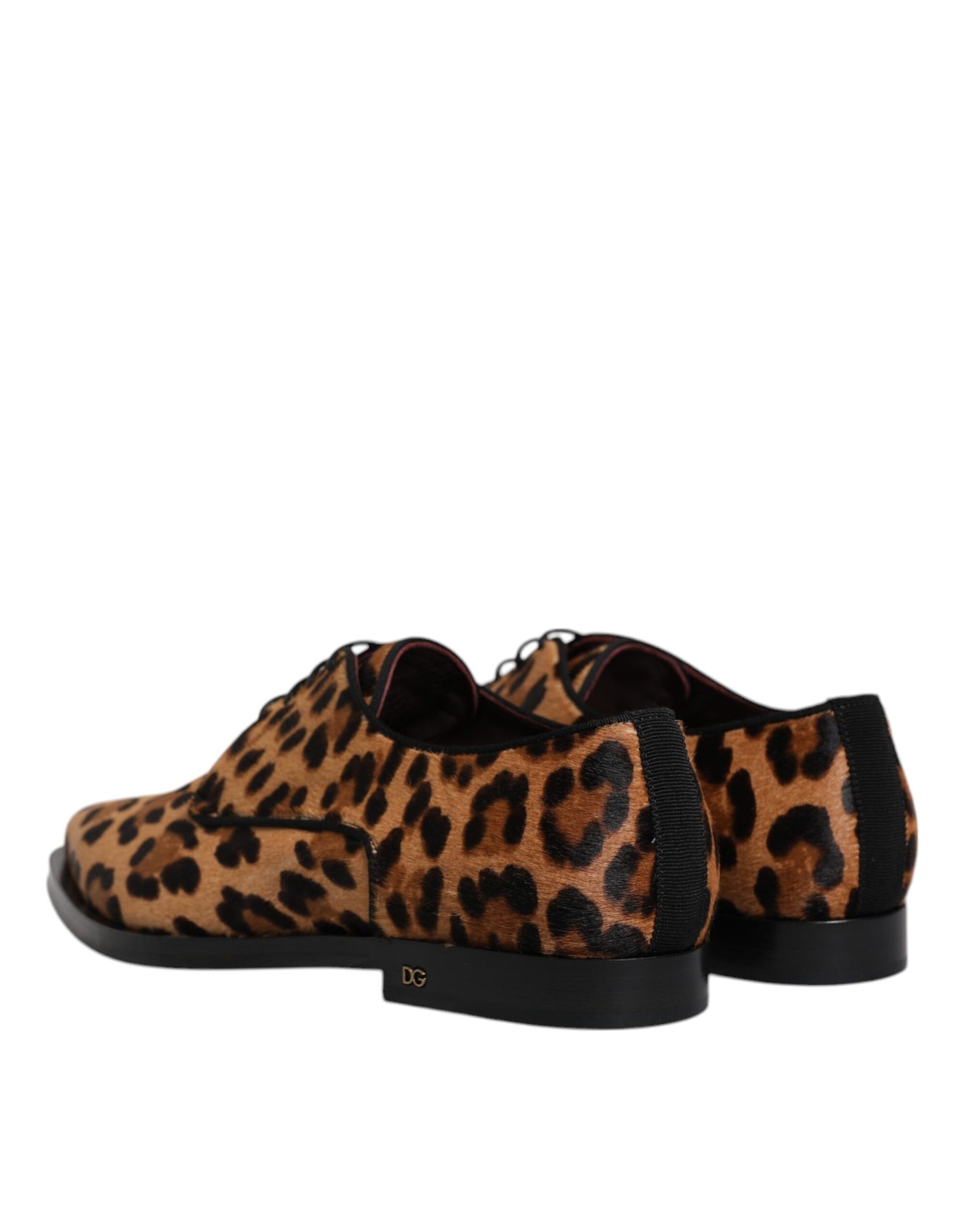 Dolce & Gabbana – Braune Derby-Schuhe mit Leopardenmuster für formelle Herren