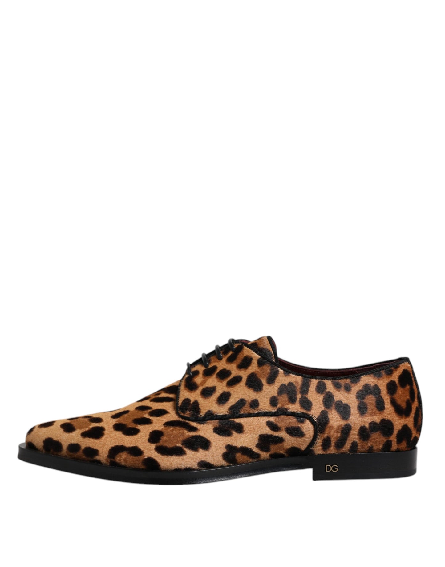 Dolce & Gabbana – Braune Derby-Schuhe mit Leopardenmuster für formelle Herren