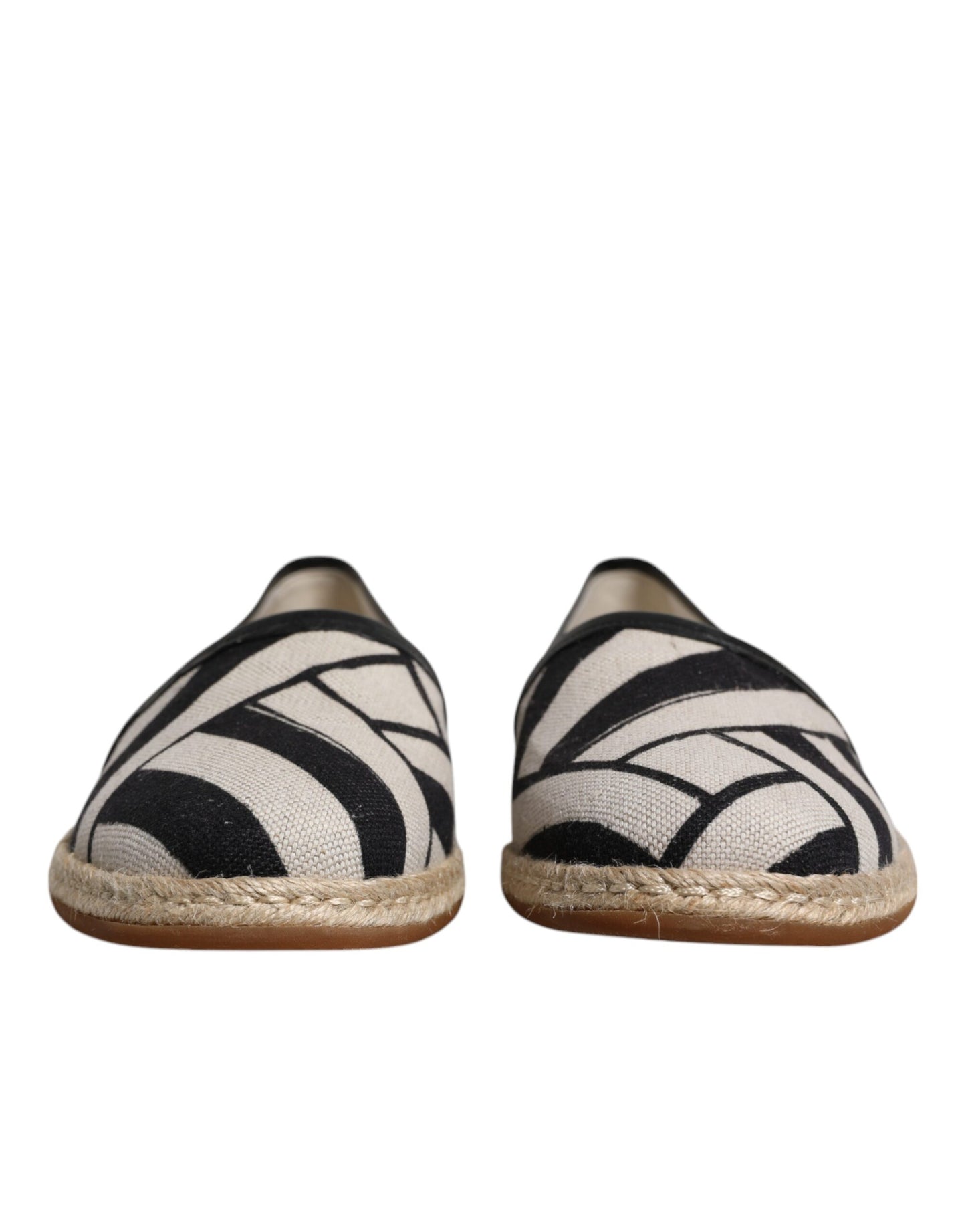 Dolce & Gabbana – Espadrille-Schuhe zum Hineinschlüpfen in Schwarz und Weiß mit Streifen