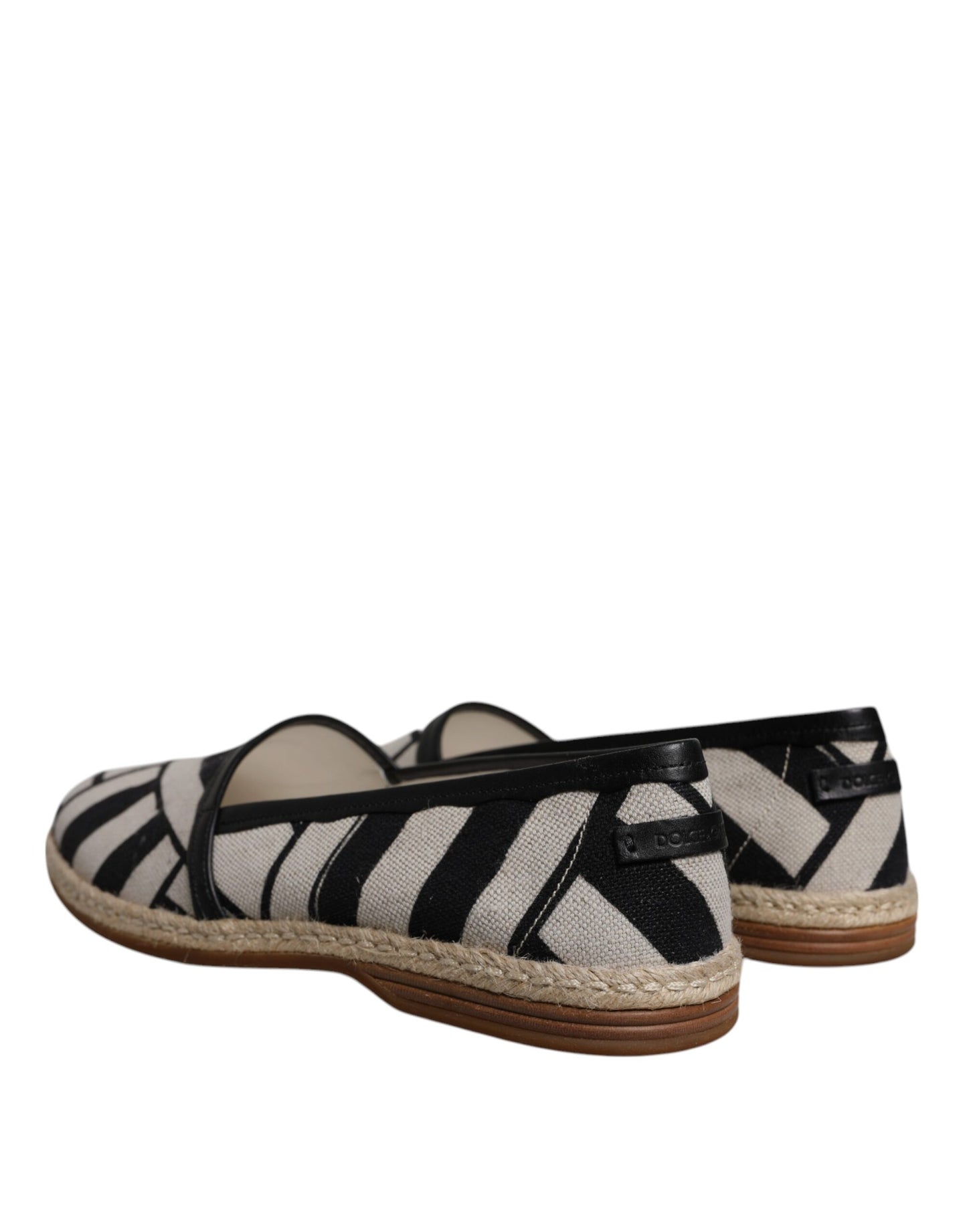 Dolce & Gabbana – Espadrille-Schuhe zum Hineinschlüpfen in Schwarz und Weiß mit Streifen