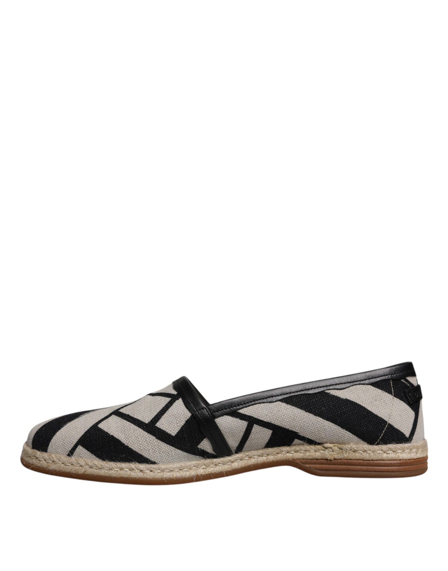 Dolce & Gabbana – Espadrille-Schuhe zum Hineinschlüpfen in Schwarz und Weiß mit Streifen