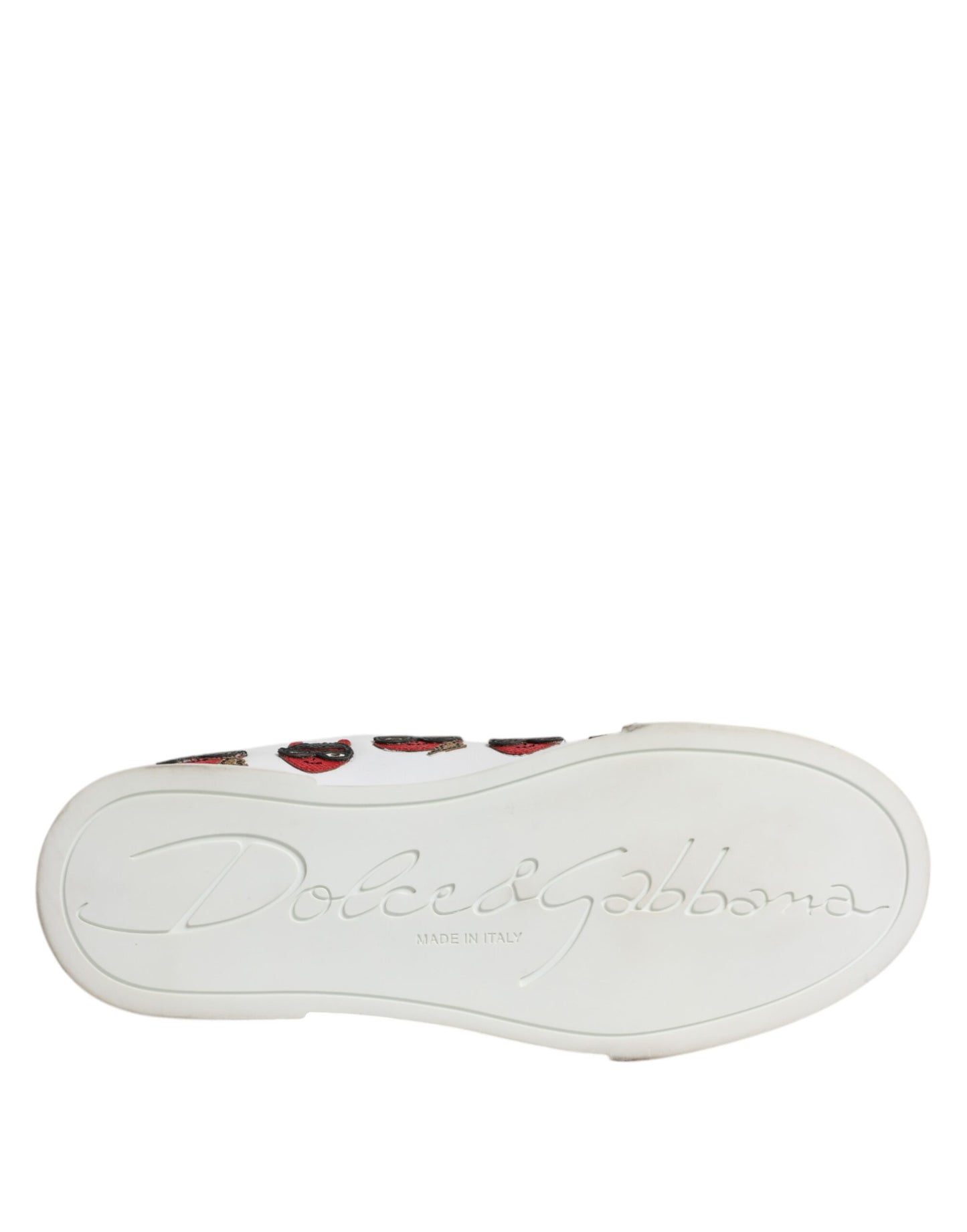 Dolce & Gabbana – Weiße Portofino-Sneaker mit Teufelsgesicht