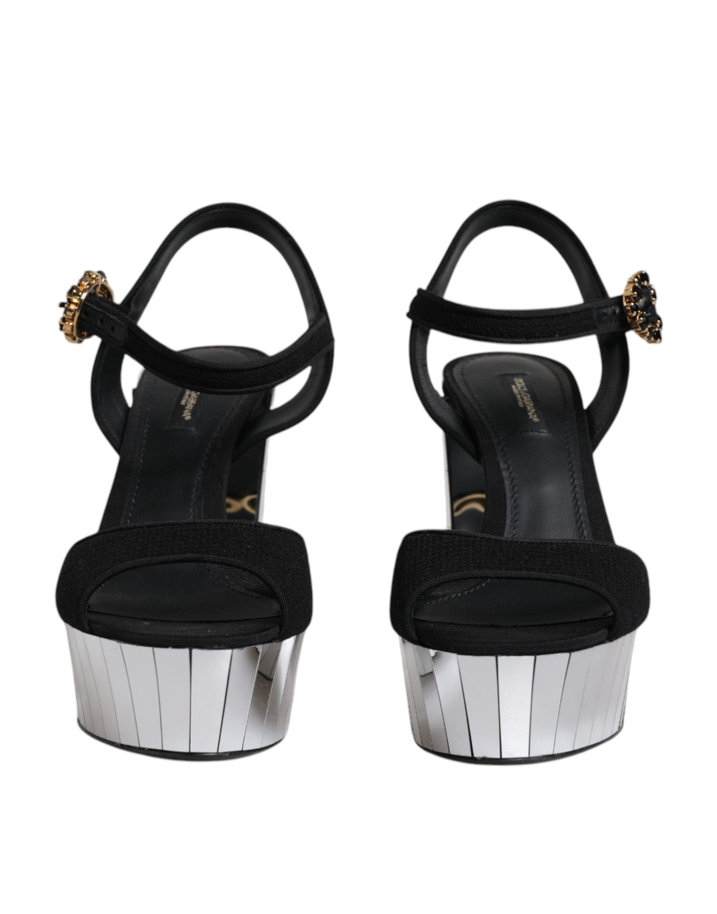 Dolce & Gabbana Schwarze Spiegel-Plateau-Sandalen