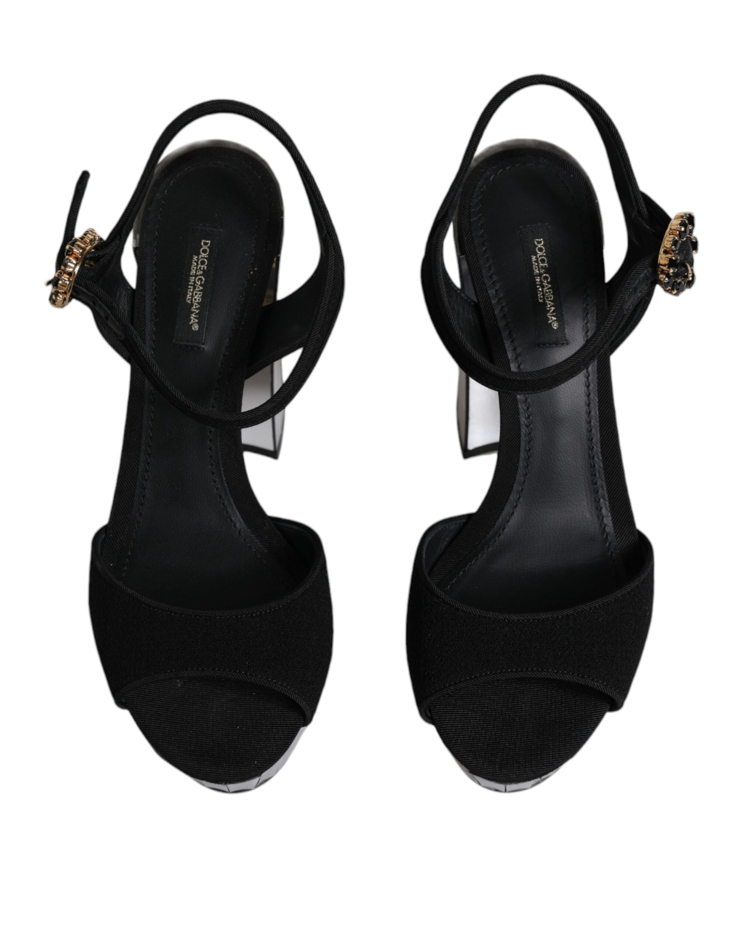 Dolce & Gabbana Schwarze Spiegel-Plateau-Sandalen