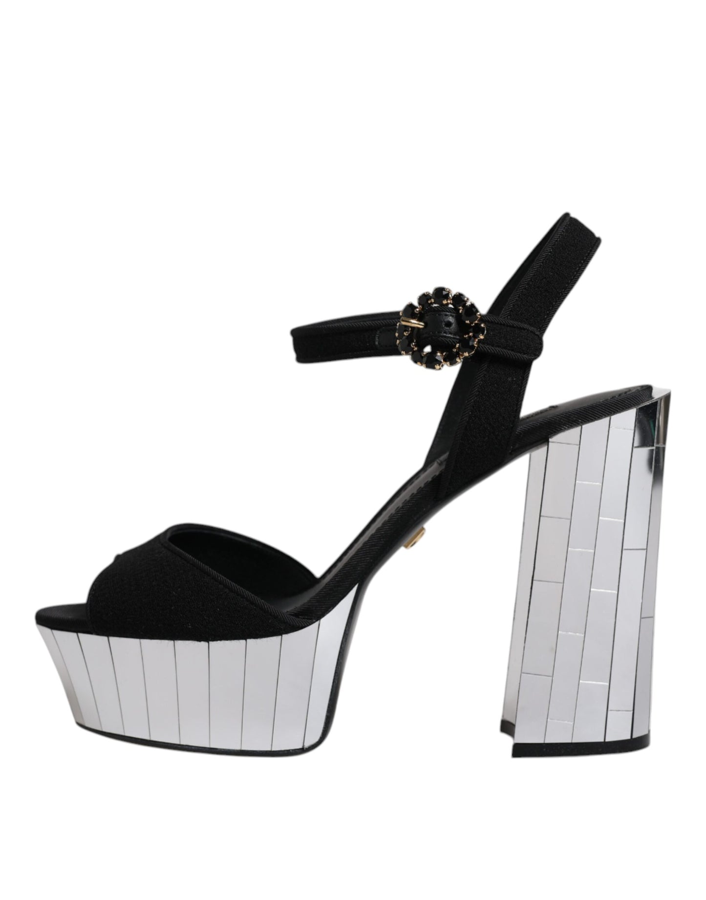Dolce & Gabbana Schwarze Spiegel-Plateau-Sandalen